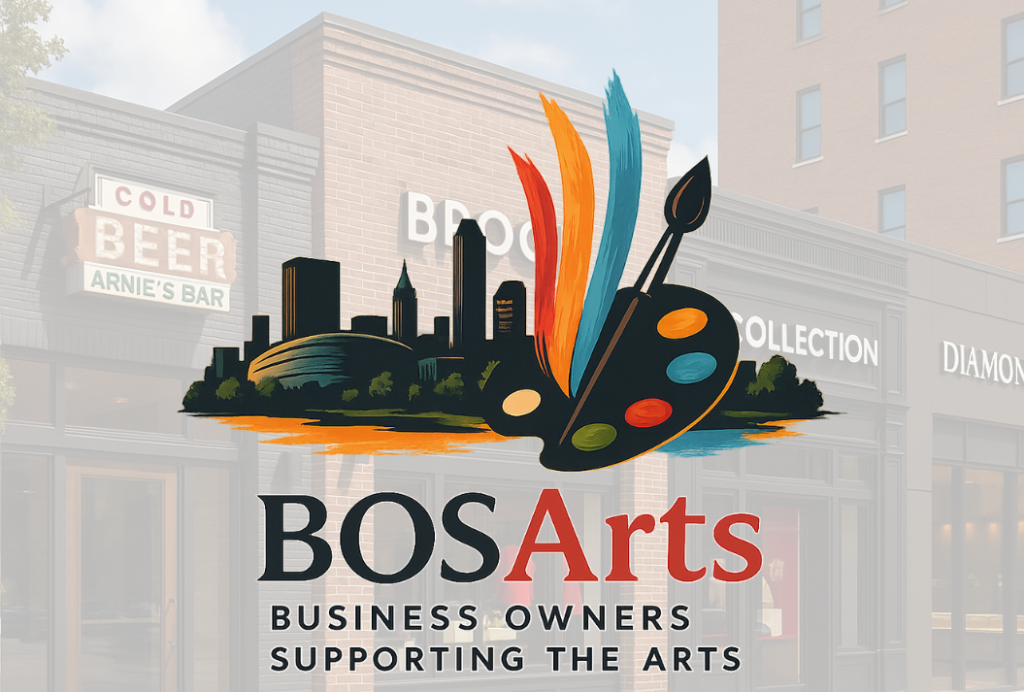 Join Us - BOSArts.org Logo on city background